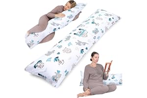 Totsy Baby Almohada para Dormir de Lado con Funda 40 x 145 cm - Almohada Confort de Lado África