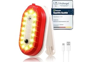 DOKKITA Luce da Corsa Ricaricabile, Luce Notturna per Cani USB C, Luce da Corsa a Clip con 4 modalità di Illuminazione, Luce di Sicurezza Notturna a Induzione per Corsa, Passeggiate, Collare per Cani