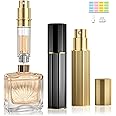JOOMOKO Perfume Atomiser, 10ml Atomiser Spray Bottle, Refillable & Travel Size Perfume Bottle Perfume Spray Bottle Easy to Refill Cologne Dispenser for Women and Men(Gold＆Black)