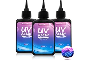 EPRESINART 300g UV Harz klar,UV Resin hart,UV Resin hart kristallklares Transparentes UV epoxidharz für DIY Kunst,Schmuck,Gießen，Handwerk,und Beschichten