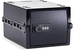 Lockabox Mini™ | małe zamykane pudełko do przechowywania | 3-litrowe pudełko na zamek szyfrowy do żywności, leków i bezpieczeństwa w domu, bezpieczny dla BPA (Jet)