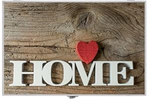 LEKE GO Tapa Contador de luz o cubrecontador electricos de Madera Home Corazon Rojo de 46x6x32 cm, Cubre Contador para Entrada Pasillo (Home Corazon Rojo)