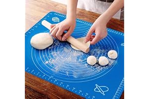 RUCON Silicone Baking Mat Roti mat Silicone mat for Kitchen Chapati matAtta Kneading Mat Non Stick Fondant Dough Rolling mat Cake Pad Cooking (Blue)