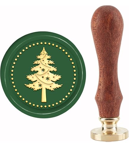 Kit 6 Tampons Sceau Cire Noël - Têtes En Laiton Amovibles Motifs Sapin, Père Noël, Etc.