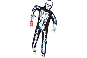 Morph Skelett Kostym Barn Blå, Skelett Halloween Pojke, Skelett Kostym Skelett Barn, Skelett Kostym Barn, Kostym Halloween Skelett Flicka, Kostym Halloween Barn Rädsla