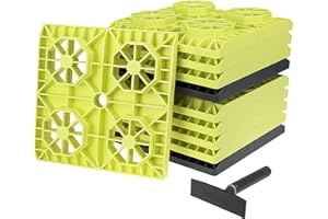 LTWHOME Caravan Levelling Ramp Set Heavy Duty for Leveling Single and Dual Wheelsand Jacks 21.5 * 21.5cm (Pack of 10)