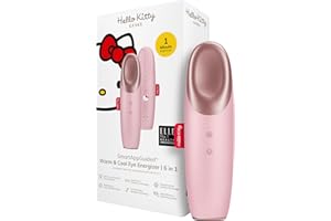 ‎GESKE GESKE x Hello Kitty | SmartAppGuided™ Warm & Cool Eye Energizer | 6 in 1 | Augenmassagegerät | Massagegerät gegen Augenringe | Tränensäcke und Schlupflider entfernen | Elektrische Augenmassage