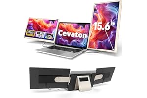 CEVATON Laptop Screen Extender, 15.6” FHD 1080P IPS Portable Monitor Fit for 13-17.3" Laptop, Plug and Play Laptop Monitor Extended Compatible with Mac, Wins, Dex, Chrome