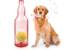 Shepinsky Squeaky Chew Dog Toys, Indestructible Dogs Toy with Tennis Ball, Durable Puppy Boredom Toys for Playtime &Training, for Energetic Small Medium Large Pups(Red, L)