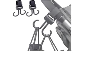 CYCLYTE Crochet de Poussette, 2pcs Crochet Universel Poussette Système Rotatif Crochets pour Sac à Langer Main Suspendus Dos Provisions, Accessoires de Poussette