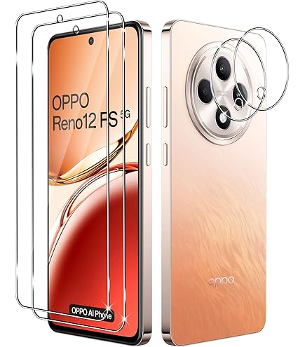Coque Compatible Pour Oppo Reno 12 F/Reno 12 FS 5G Avec 2 Films En Verre Trempé, Silicone Souple Et Antichoc De Protection Bumper TPU Gel Smartphone Coque - Transparent