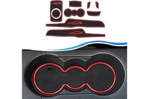 SXCY for Ford Fiesta MK7 2008-2012 Car Mats, Fiesta MK7 2012 Rubber Mats, Non-Slip Mats for Interior Center Console, Armrest Box, Drink Holder, Door Groove Pads (Red)