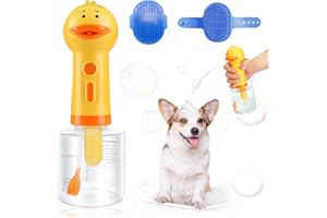 FERRISA Schaumseifenspender für Hunde, IPX5 Wasserdicht Geräuscharm Elektrischer Shampoo Seifenspender mit 2 Bürsten