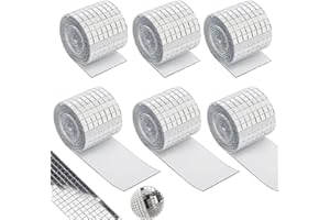 ESFORZARSE 9600 Stück Selbstklebende Mini Spiegel, 5x5mm Mosaikfliesen Quadratische, Spiegel Mosaik Fliesen Disco Kugel, Mini Mosaik Spiegelfliesen, Quadrat Spiegelfliesen für DIY Handwerk Dekoration(Silber)