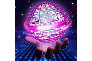 UROINT 2025 Flying Orb Ball Toy - Christmas Cool Novelty Gift Galaxy Boomerang Hand Drone Magic Floating Orbit Ball Hover Mini Outdoor Fidget Toy Stocking Stuffer for Boys Girls Teens Kids Pink