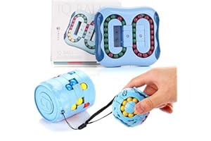 FORMIZON 3pcs Haricots Magique, Magic Bean Creative Rotatif Jouet, Decompression Cube, Rotatif Gyro Cube, Rotation Cube Cadeau Danniversaire for Kids Adultes (Bleu)