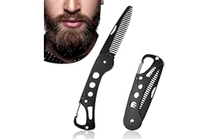 YancLife Stainless Steel Folding Comb for Men's Grooming & Styling Beards & Mustaches, Anti-static, 9.5 * 3 * 1.5cm