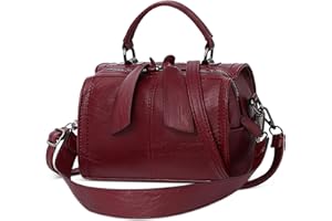 DEEVORCA Moda Mujer Bolso de Mano Ligero Bolso Bandolera con Manija Superior para Viajes Compras Trabajar Casuale Diario Vacaciones Bolso de Señoras Suave PU Cuero Bolsa Mensajero Rojo