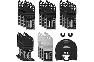 CGBOOM 26-częściowy zestaw narzędzi wielofunkcyjnych ze stali węglowej i stali nierdzewnej, akcesoria oscylacyjne, narzędzie wielofunkcyjne do Fein Multimaster, Dremel, Bosch, DTM51, Dewalt,