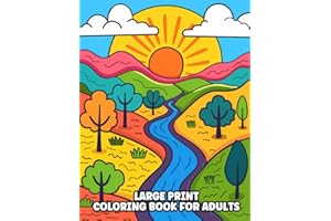 Large Print Coloring Book for Adults: Bold Lines and Easy to Color Pictures for Women, Men, Teens, Seniors, and Beginners (Simple Adult Coloring Book)