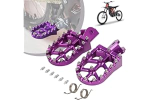 Runfarr reposapiés Moto de Cross, Anchos Moto, Aleación Aluminio CNC con Resortes para Bicicleta Eléctrica Sur Ron Light Bee CRF150F CRF230F 2003-2019 Púrpura