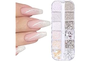 GZSYY Nagel Glitzer Schimmernder Zucker 12 Designs Glitzerpuder Weiß Effekt Glitter Nägel Laser Pailletten