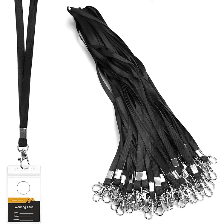 Navy Blue Lanyard Bulk Lanyards For Id Badges Flat Lanyard With Badge Clip Swivel Hook 50 Pack Navy Blue