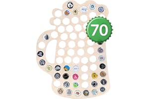 Creative Deco Chope de Bière en Contreplaqué | Support de Collection de 70 Capsules de Bouteilles | 32,5 x 44 x 0,5 cm | Collection Capsules de Bouteilles | en Contreplaqué