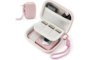 TYSORETY Camera Case for Digital Camera CAMKORY DC403 FHD 1080P/ Kodak PIXPRO FZ55/ FZ45, Small Travel Compact Camera Holder with Mesh Pocket for Accessories SD Card (Pink)