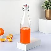 CELLO Aquaria Glass Water Bottle For Daily Use 1000 ml, Transparent | Durable & Stylish, Freezable & Fridge Safe, Leakproof & Leadfree Toughened Glass