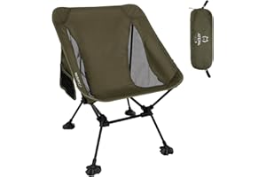 ATEPA Campingstuhl Faltbar Ultraleicht, Camping Stuhl 150 kg Kleines Packmaß, Klappstuhl Camping Tragbare mit Tragetasche, Campingstuhl Klappbar Leicht für Wandern Angeln Strand, 1/2 Pack