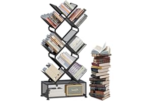 ‎HI NINGER HI NINGER Bücherregal Baumform,8 Ebenen CD DVD Regal, Bücherregal kinderzimmer Platzsparendes faltbares Bücherregal，geeignet für Wohnzimmer，Wohnzimmer, Homeoffice und Standing Bookcase