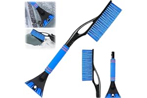 Mino Plus Spazzola da Neve Auto,Raschietto Ghiaccio Auto,2 in 1 Raschietto per Ghiaccio con Spazzola da Nev,con Impugnatura Morbida Antiscivolo per Parabrezza e Finestrini Dell'auto (Blu)