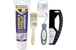 Wallpaper Repair Adhesive Kit Bundle With 1x250g Bartoline Paste Tube Ready Mixed, XR Bellix Brush and Harris Wall Paper Seam Roller & Smoother