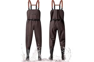 Simsky wasserdichte Wathose mit Stiefeln, Verstellbare Riemen, Atmungsaktiv, für Angeln und Baustellen