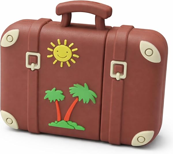 Ulticool - Valise de Voyage Rétro 16 GB USB - Vintage Soleil et Palmier - 16 Go Pendrive Flash Drive Belle - Design Unique et Original - Clé Mémoire Stick Stockage de Données - Brun Vert Rouge Jaune - 1