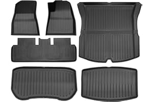 SUPER LINER Tesla Model 3 Floor Mats 2024 2025 2026 All-Weather Floor Mats Set (6 Pieces) | Custom Fit, Pet & Child-Friendly | Model 3 Highland Cargo Liner Rear Cargo Tray Trunk Interior Accessories