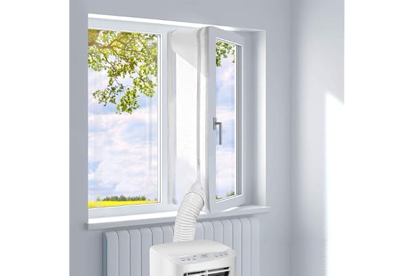 JOYUE 300cm Tissu De Calfeutrage De Fenêtres pour Climatiseur Portatif Et Sèche-Linge - Fonctionne avec Toutes Les Unités De Climatisation Mobiles, Installation Facile (3M)
