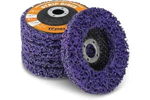 TPMAX 115mm 4.5 Inch Strip Discs Stripping Discs Rust Remover Wheel Remove Paint and Oxidation Poly Strip Wheel Disc Abrasive Angle Grinding Wheel - 5 Pack(Purple)