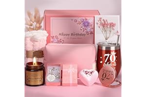 TUDOU 70th Birthday Gifts for Women, Personalised Birthday Presents for Her Turning 70, Funny Ladies 70 Year Old Pamper Hampers for Mum, Grandma, Best Friend, Wife, Sister