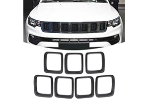 JeCar Grille Inserts ABS Front Grill Cover Exterior Accessories for Jeep Compass MP 2017-2020, Matte Black