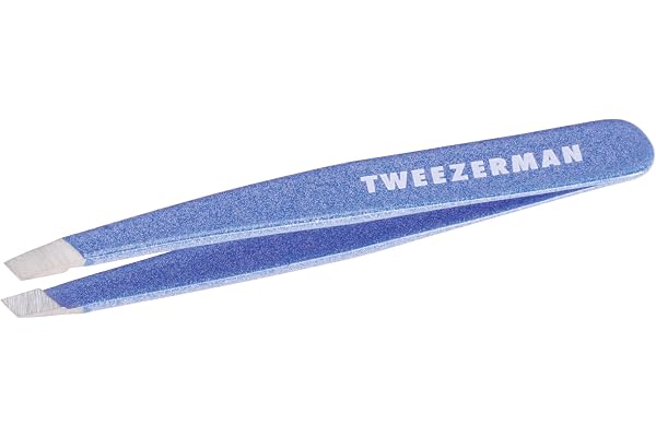 TWEEZERMAN Mini pince à épiler (pointes inclinées, épilation des sourcils, qualité professionnelle, acier inoxydable), Granite Sky