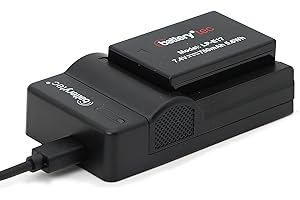 Batterytec Batteria sostitutiva per Canon telecamera LP-E17,Canon EOS RP, 200D 77D 750D 760D, EOS 800D 8000D, Digitale SLR telecamera e caricatore portatile micro USB.