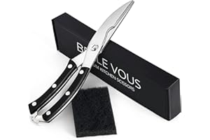 Belle Vous Hochwertige Küchenschere -Geflügelschere 25,5cm Vielzweckschere Gefedert aus Edelstahl Scharfe Schere zum Schneiden von Geflügel, Hähnchen, Knochen, Fleisch, Kräuterschere, Gemüseschere