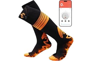 Ecliptron Calze Riscaldanti, Calze Riscaldate a Batteria 2*6000mAh Ricaricabile Controllo App, USB Calzini Riscaldati Elettrici Unisex con 4 Temperature, Adatte per Sci e Campeggio Calore Classico