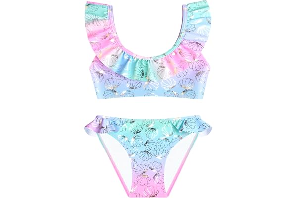 Maillot de Bain pour Filles Ensemble Bikini Deux Pièces Tankini Sets Maillot de Bain pour Filles 2-14 Ans