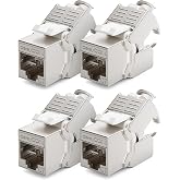 deleyCON 4X CAT7 Keystone Module - Compatible with CAT7/CAT6/CAT6a Installation Cables, Splices and Patch Cables - STP Shield