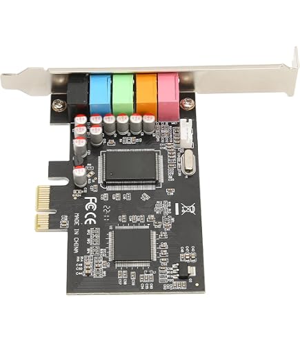 Carte Son PCIe 5.1 Canaux – Puce CMI8738, Surround 6 Canaux, Compatible Windows 7/Vista/XP 32/64 Bits
