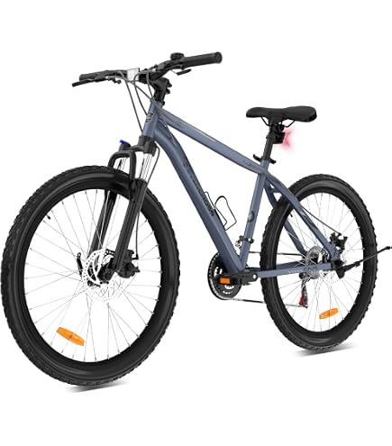 Generisch Mirage Men's Aluminium Mountain Bike 26 Inch Spring-Loaded, 21-Speed Thumb Click Chain Gears, Disc Brakes, 2667 Yellow Sports & Outdoors