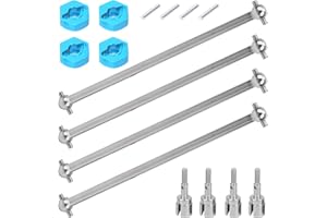 DILWE RC Drive Shaft, Universal Metal Drive Shaft 5mm Wheel Hub Adapter Upgrade Spare Part Compatible with HSP 1:10 RC Car (Silver)